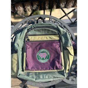 Vintage Wimbledon Tennis Backpack Green Purple Logo 90s Retro Tournament Bag